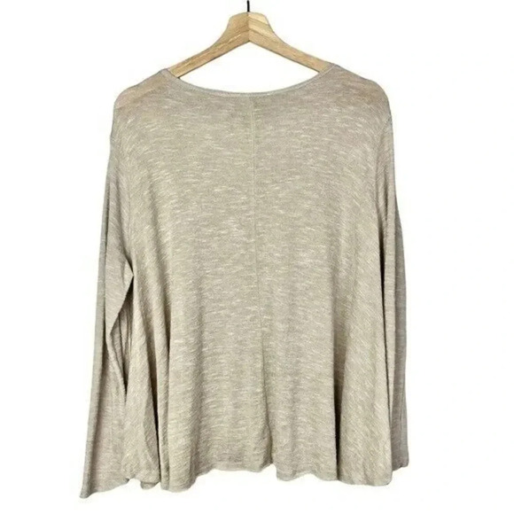 Free People We the Free Tan Brown Relaxed Fit Long Sleeve T-Shirt S - Picture 2 of 4